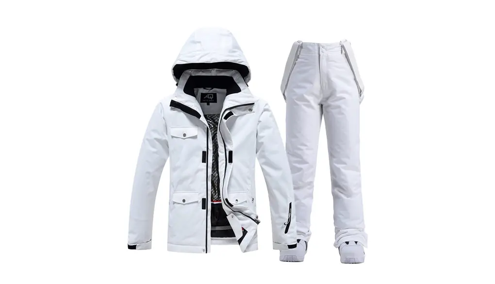 スノボーウェア メンズ 上下セット スキーウェア レディース カジュアル おしゃれ スポーツコート 撥水 防寒 防風 シンプル ジャケット パンツ セット (Color : White, Size : XX-Large)