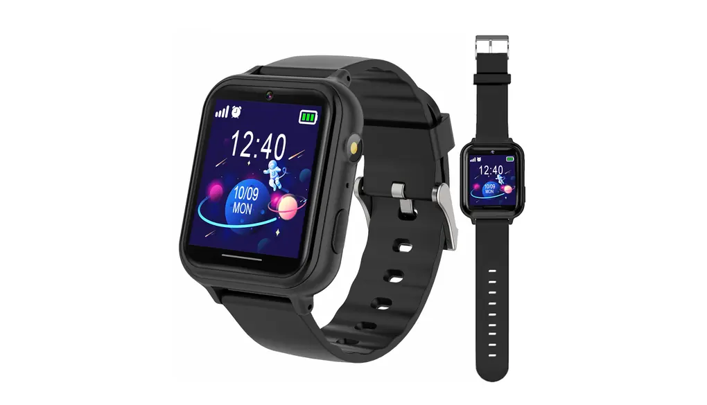 PTHTECHUS® キッズ 子供 腕時計 スマートウォッチ smart watch for kids 自撮りカメラ 写真 ゲーム 音楽再生 かわいい目覚まし時計 アラーム 歩数計 カロリー 録音 子供の日 幼稚園 入学祝い 知育玩具 女の子 男の子 おもちゃ usb充電式 クリスマス 誕生日 プレゼント 小学生 ギフト (Black)