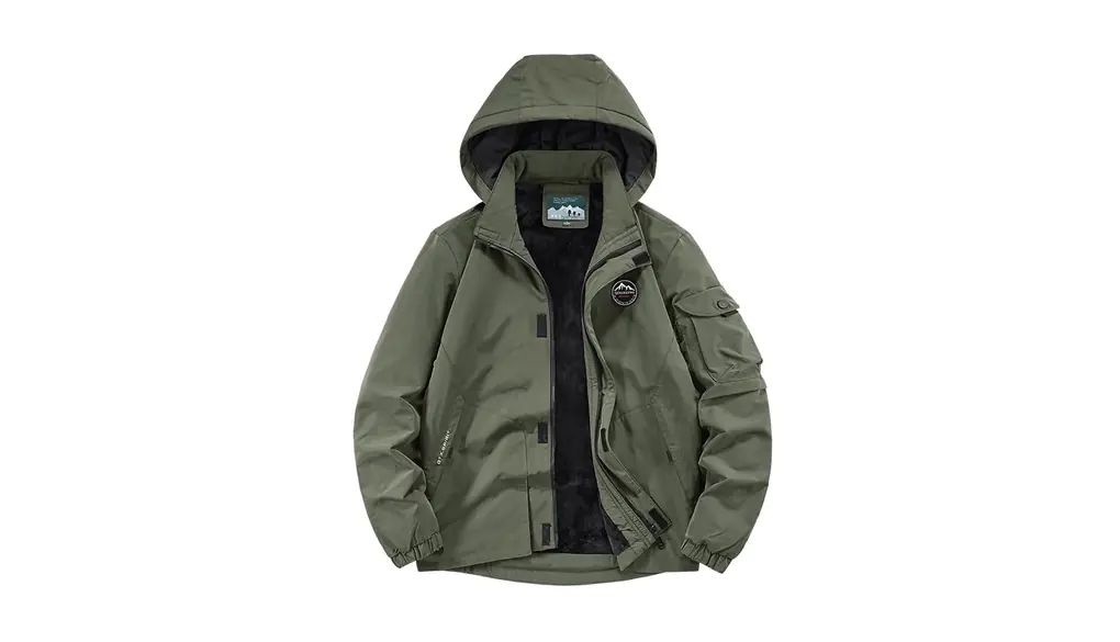 [QINPHEN] アウトドア 登山服 メンズ コート 防風ジャケット 裏起毛 裏ボア アウトドアウェア 防寒 防撥水 通気 多機能 耐摩耗 バイク用 ウエア 作業着 サイクリング 釣り 春秋冬