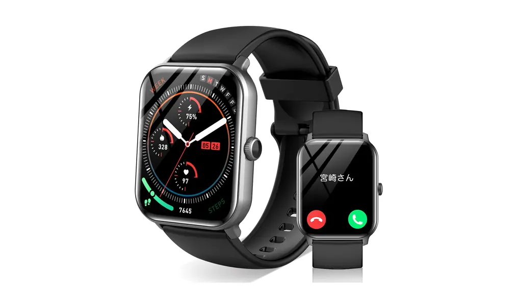 スマートウォッチ iPhone対応 Android対応 【Bluetooth5.3 通話機能付き】インチ大画面 smart watch 活動量計 音声アシスト 音楽再生 メッセージ/着信通知 多種類運動モード 天気予報 遠隔カメラ 文字盤切替可 スポーツウォッチ IP68防水 メンズ レディース（ブラック）
