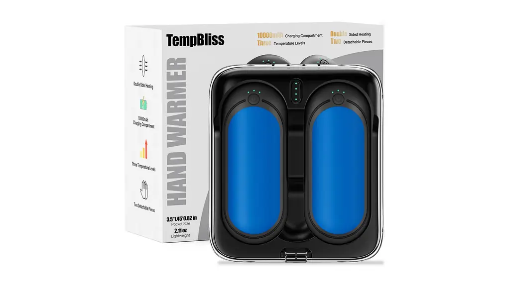 TempBliss ハンドウォーマー 充電式 (2個パック、ブルー)