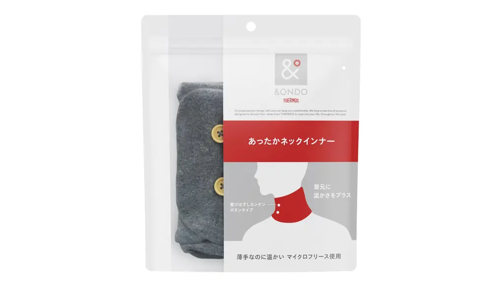 [サーモス] &ONDO アンドオンド あったかネックインナー グレー ネックウォーマー マイクロフリース 冷え対策 防寒 冬 あったかグッズ 微起毛