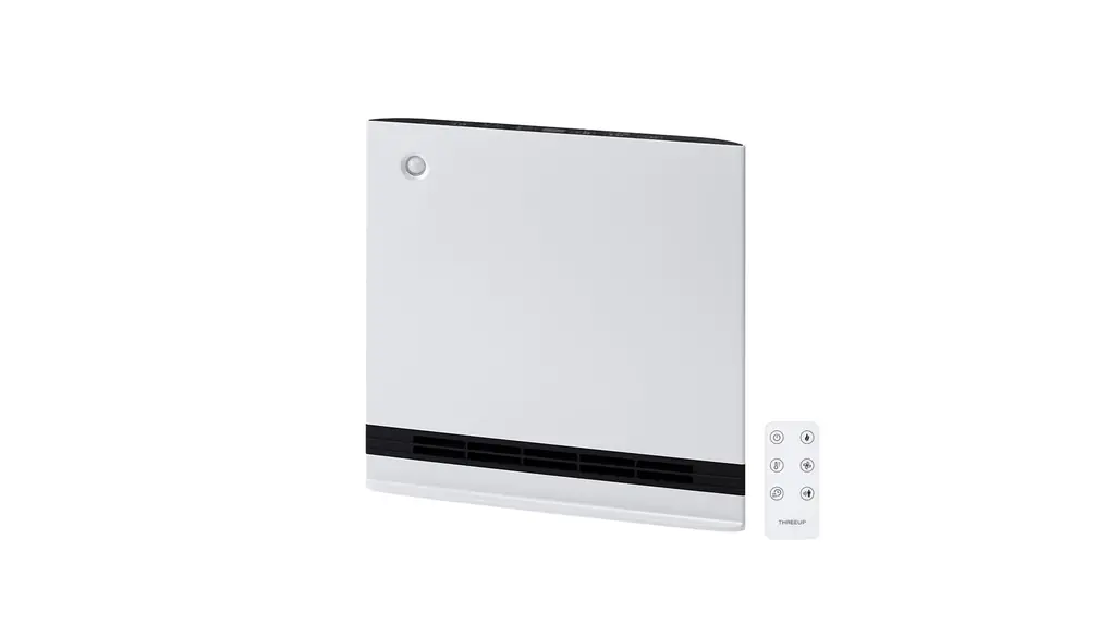 スリーアップ 超薄型 パネルセラミックヒーター 節電/室温センサー付 大風量 1200W ワイド温風 温度設定 安全設計 リモコン付 ホワイト CH-AZ0696WH