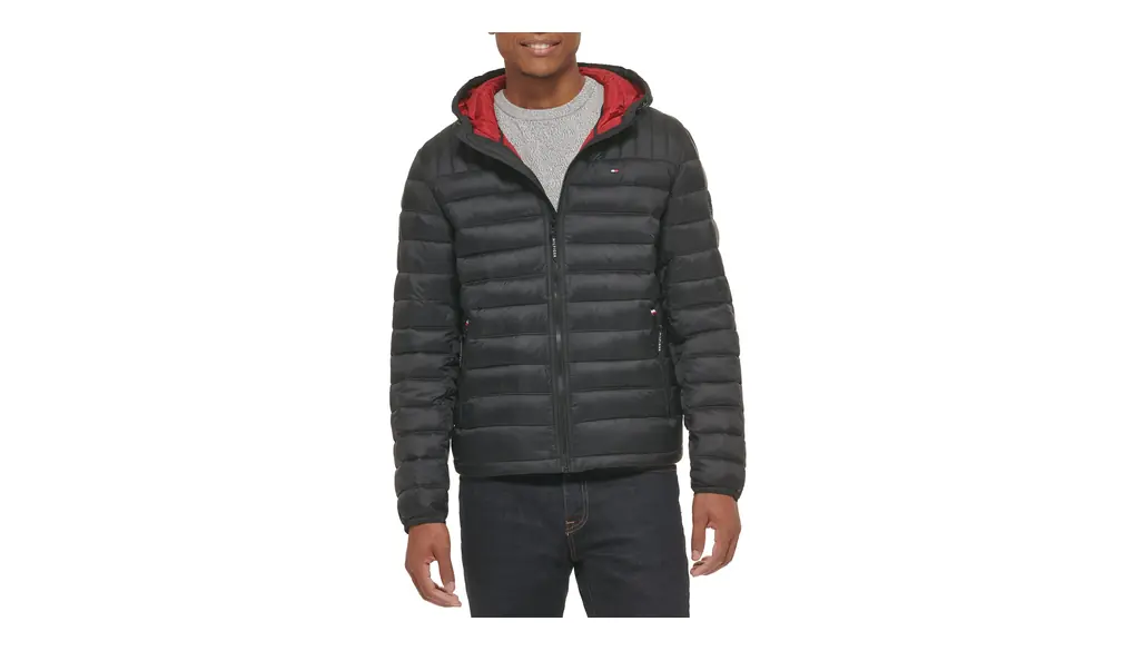 Tommy Hilfiger メンズ 防水ウルトラロフト中綿フード付きパファージャケット