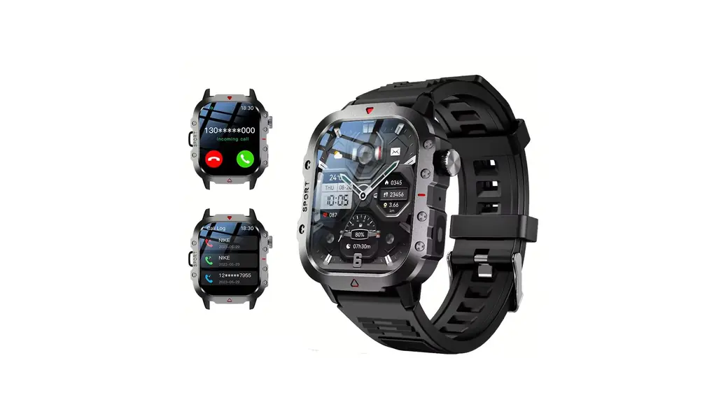 VANIR スマートウォッチ iPhone アンドロイド 対応 通話機能付き Smart Watch 2.01インチ大画面 レディース メンズ 腕時計 IP68防水 着信＆メッセージ通知 スマホ探す 天気予報 音楽制御 長持ちバッテリー ストップウォッチ 目覚まし時計