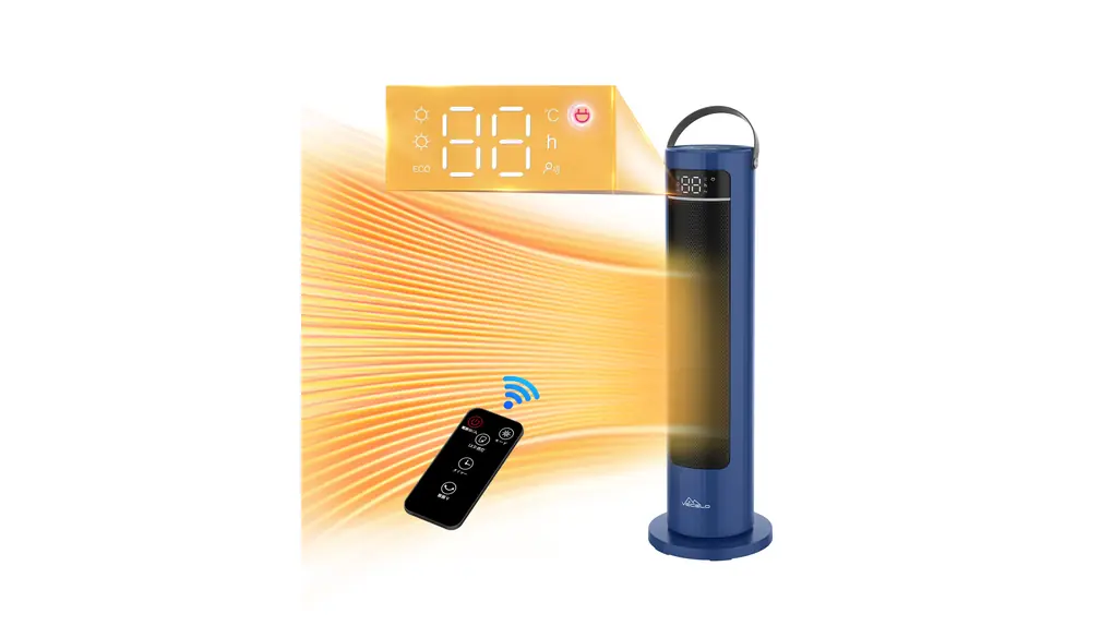 VECELO セラミックヒーター リモコン付き 電気ファンヒーター 3段階温度設定 タイマー機能 首振り 暖房器具 省エネ 750W/1500W 過熱保護 転倒安全装置 即暖 大風量 日本語説明書付 スリム オフィス 寝室 PSE適合品 幅19×奥行19×高さ60cm ブルー