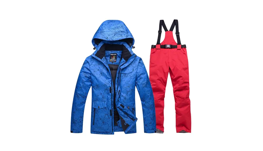 スノースーツ スノーコート メンズ ジャケットとパンツ セット ブルー スキー スーツ 防水 防水 スノーボード スノースーツ スノー スポーツ用 スノースーツ スキージャケット (Color : E, Size : X-Large)