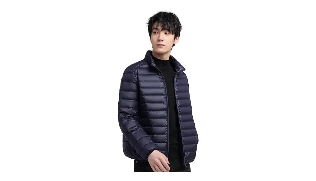 Wnodruke ダウンジャケット メンズ 軽量 暖かい ウルトラライト ダウン コート コンパクト収納 春 秋 冬WN006 (L, 帽-ネイビー)