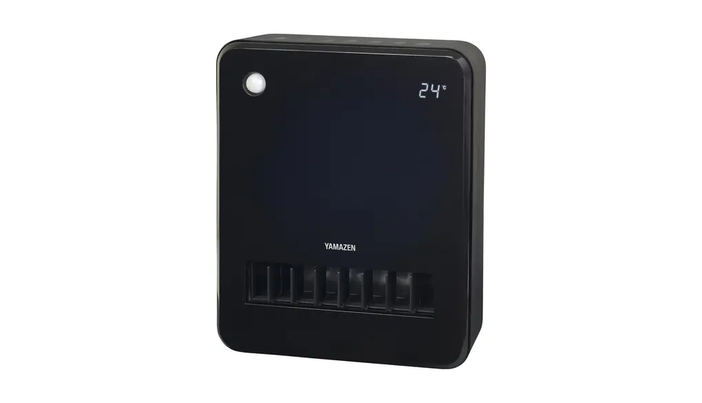 [山善] セラミックファンヒーター セラミックヒーター 大風量 人感センサー付 温度センサー付 省エネ 1200W 左右オートルーバー 温風2段階切替 切タイマー 足元 ブラック DSF-VT12(B)