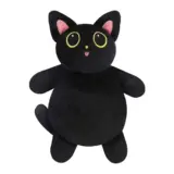 【癒しの黒猫ホットパッド】Yipem 電子レンジ加熱ぬいぐるみ｜ラベンダー香る温もりで首・肩・腰をほぐす