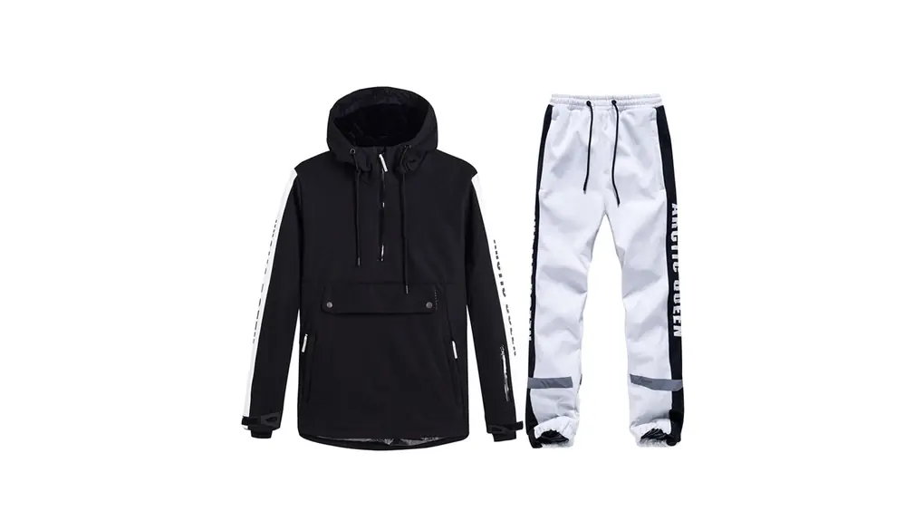 男女のスキーウェア、 冬の防水防風カップル用フード付きアウトドアスキーセット、 大人、スノースポーツ、ウィンタースポーツに適した保温厚手スキーウェア (Color : A black, Size : M)