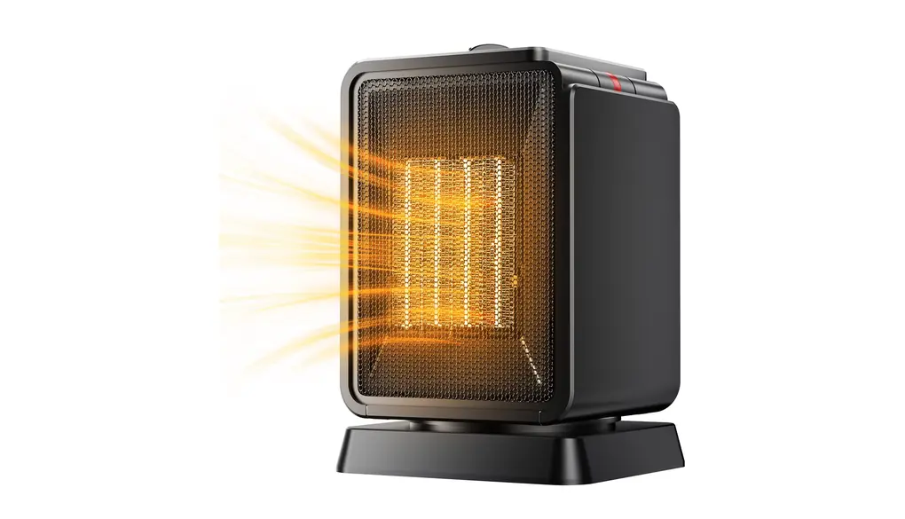 Zeroire ヒーター セラミックヒーター [2年品質保証] heater 600W/1000W 省エネ 首振り 2段階切替 転倒オフ 2秒速暖 過熱保護 卓上 1.95kg 高さ24x幅17x奥15cm (ブラック)