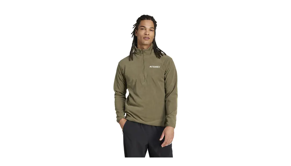 adidas フリースマルチ エッセンシャルズ 1/2ジップ フリースジャケット KSA97メンズ