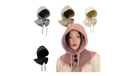 【冬のおしゃれは首元から】AGRADI バラクラバ ニット フード付きネックウォーマー｜小顔見え×防寒×トレンドを叶える万能ニット