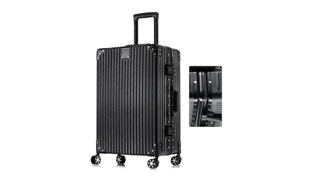 [Airmood] スーツケース キャリーケース 機内持ち込み可 アルミフレーム 超軽量 TSAロック付 大型 静音 ダブルキャスター 旅行 大容量 耐衝撃 ビジネス 出張 保護カバー付き 物掛けフック (XLサイズ 29インチ 7泊以上 ブラック 90L)