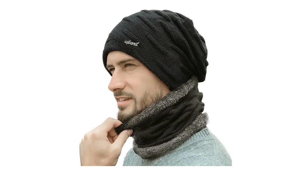 [Andeor] ネックウォーマー ニット帽子 2点セット 38℃恒温・ピリング3級防止・二層裏起毛防寒・保温率Max ビーニーキャップ 吸汗速乾 柔らかい 伸縮性 自転車・バイク・通勤通学・スポーツ・アウトドア 冬用 男女兼用