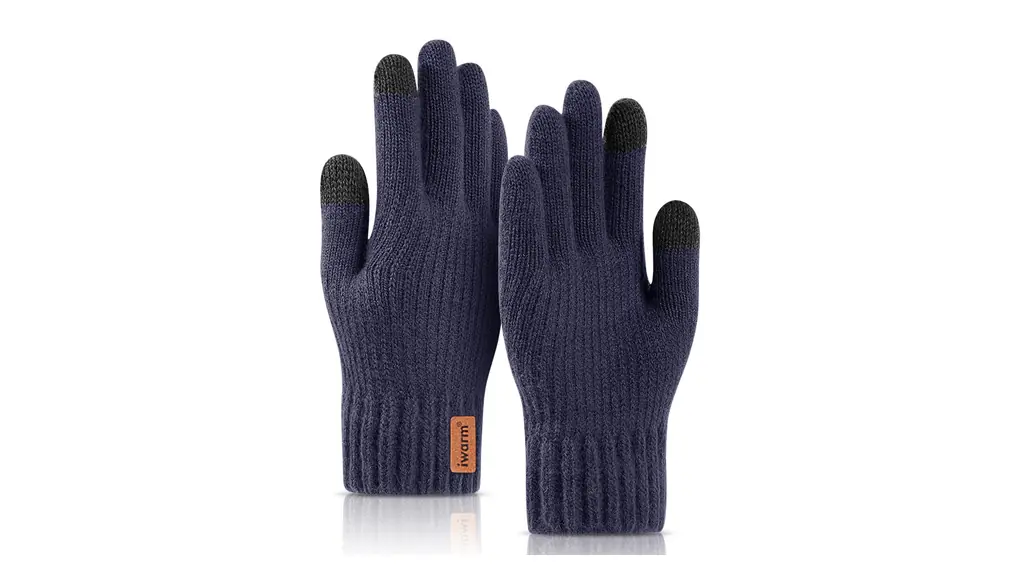 [ARZER] 手袋 ニット メンズ スマホ対応 グローブ【裏起毛・二重構造・弾性手首・快適フィット】 防風防寒 厚手 保温 男性用 自転車てぶくろ 全指 通勤 通学 アウトドア プレゼント