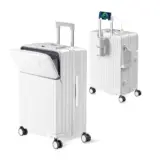 【旅が“ひとクラス上”になる】Ashard フロントオープンキャリーケース Mサイズ｜USB＆Type-C充電・多機能搭載の65Lモデル