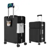 【多機能で“旅の質”が変わる！】Ashard フロントオープン スーツケース Sサイズ｜USBポート＆カップホルダー搭載の次世代キャリー