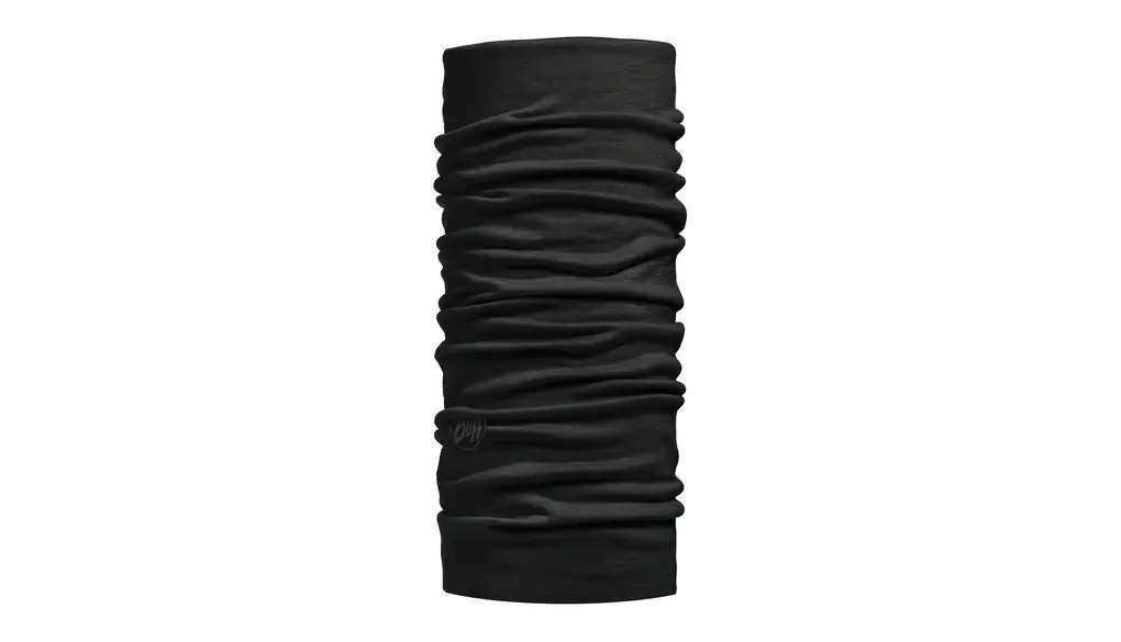 Buff (バフ) 天然メリノウール100% 柔らか肌触り スペイン製 オールシーズンOK 使い方10通り以上 マルチな万能ヘッドウェア 軽量コンパクト 抗菌対応 ネックウォーマー 汗をかいても匂わない チューブ 縫い目なし 吸汗速乾 MERINO WOOL フリーサイズ (SOLIDBLACK) [並行輸入品]