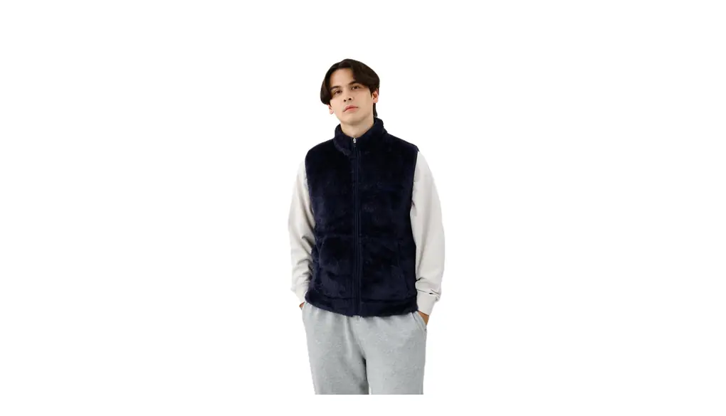 [Champion] フルジップベスト ジャケット ボアフリース スクリプトロゴ刺繍 アウター ハイネック ベーシック C3-L617/C3-L617Z メンズ