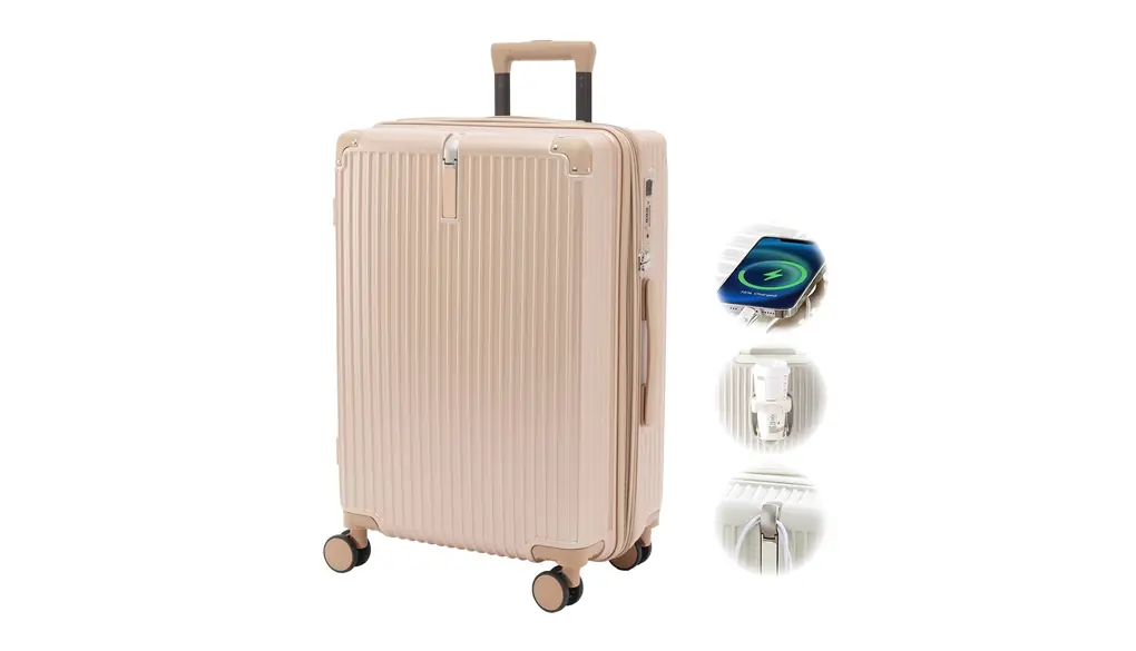 シシベラ スーツケース キャリーバッグ 拡張機能付 超軽量 耐衝撃 360度回転 静音 TSAローク搭載 旅行 ビジネス 出張 ピンクチタン Mサイズ(4-7泊/70L）)