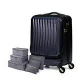 【CLAM ADVANCE FREQUENTER 1-216】静かに“スッと走る”34Lフロントオープンスーツケース｜2〜4泊旅行の理想形