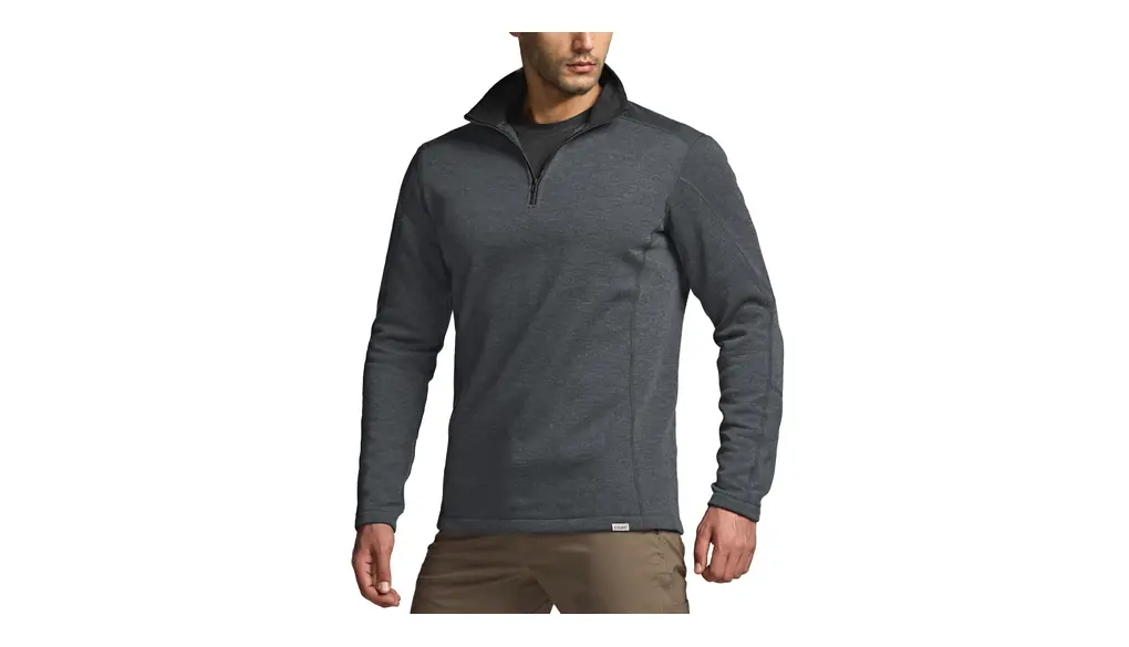 [CQR] ジップシャツ 長袖 メンズ ニットフリース [防寒・速乾・軽量保温] フリース裏地 秋 冬 セーター 1/4ジップ ハーフジップアップ スポーツシャツ スポーツウェア スタンドカラー