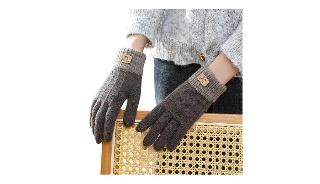 [DELUXEFOX] 手袋 レディース 防寒 ニット手袋 冬 手袋 レディース かわいい 二層ニット保温 ふわふわ裏起毛 対応スマートフォン 厚手 柔らかいニット生地 伸縮性 暖かくて防風性がある 可愛い 防寒手袋 暖かい手袋 バイク サイクリング 通勤