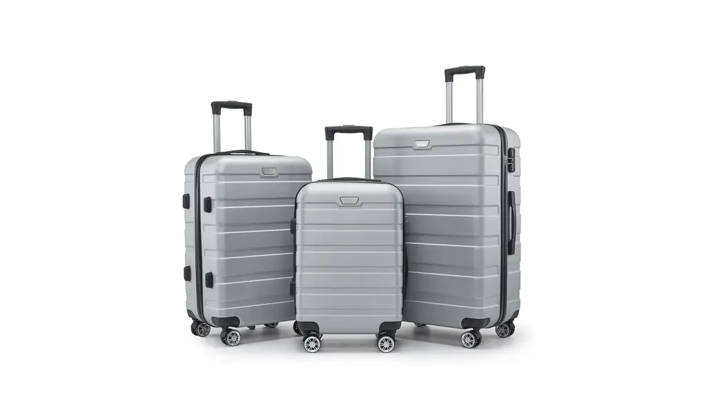 [DINGHANG] スーツケース ハードタイプ キャリーケース 【軽量・耐久性】スーツケース 3点セット キャリーケース キャリーバッグ 360度静音ダブルキャスター 機内持ち込み可 シルバーセット