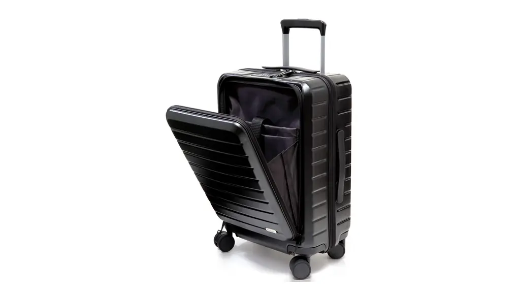 [Evoon] スーツケース キャリーバッグ キャリーケース 機内持ち込み フロントオープン 15.6インチPC収納可能 TSAロック Sサイズ 35L (ブラック)