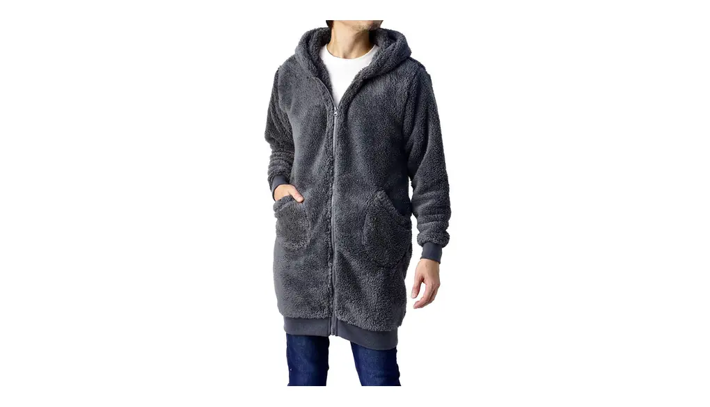 [FLAG ON CREW] (フラグオンクルー) ロングパーカー メンズ コート 超モコモコ ボアフリース アウター / F1G