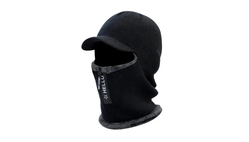 Fliegiyi ネックウォーマー ビーニー ニット帽 弾力 バラクラバ 防寒帽子 目出し帽 フェイスカバー ニットキャップ メンズ 釣り 登山 通勤 秋冬 黒