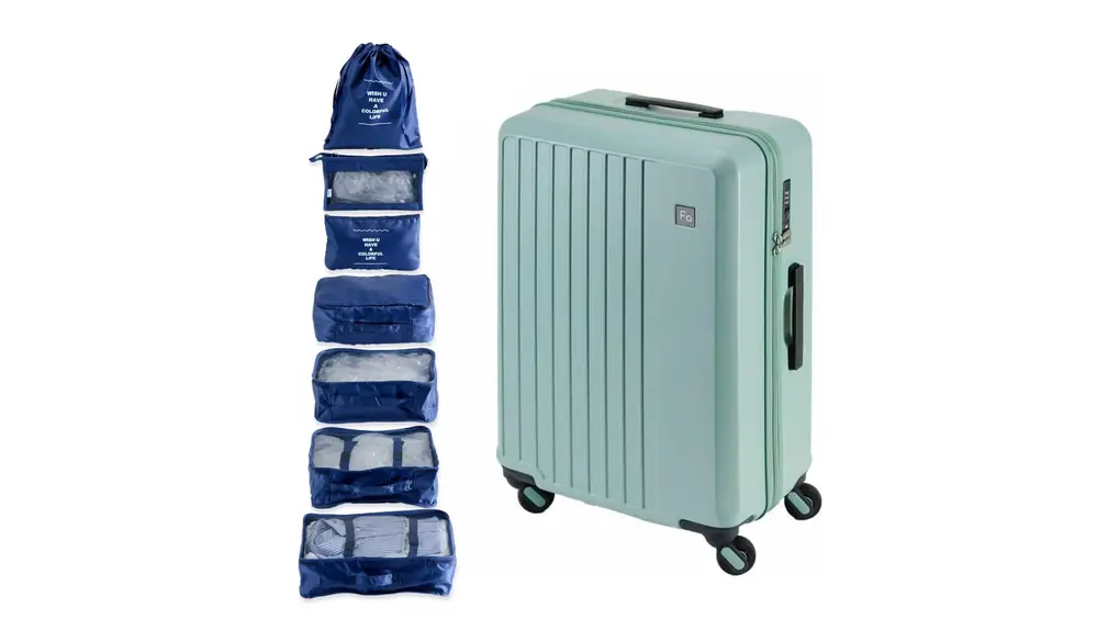 [フリクエンター] スーツケース 静音 キャリーケース LIEVE(リエーヴェ) グレージュ 限定付録トラベルバッグ7点付き 静音キャスター 52L 57cm 1-252 (ミントグリーン)