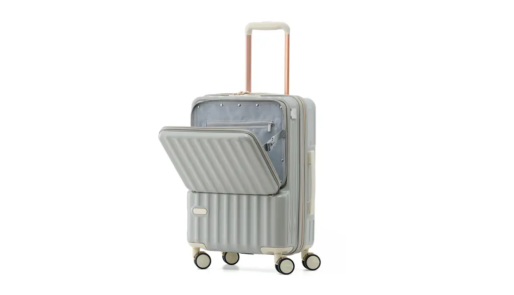 [GGQAAA] スーツケース 軽い トップオープン機能 綺麗いろ 女向き 飛行機持ち込みスーツケース 便利な (Gray, Sサイズ/1-3泊/37L)