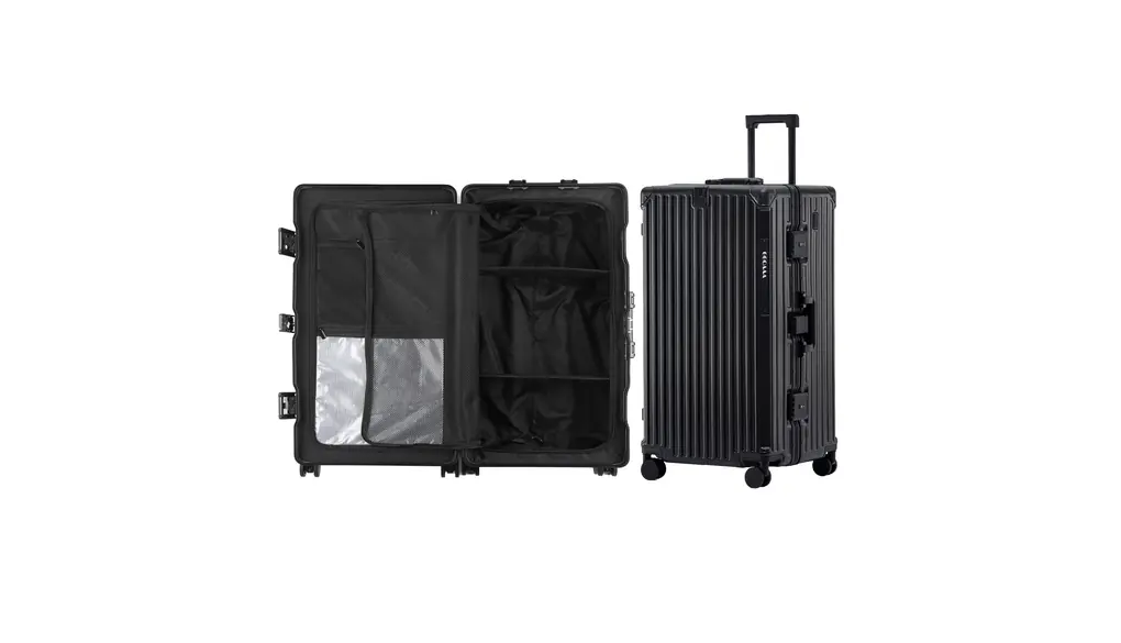 [GGQAAA] luggage 特別の収納 スーツケース出張 留学用スーツケース大型多機能大容量USB(Black, 42.5cm*36.5c (Black, Lサイズ/5-10泊/95L)