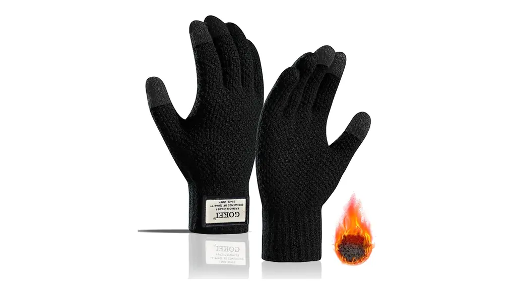 [GOKEI] 手袋 メンズ スマホ対応 防寒手袋 冬 【ふわふわ裏起毛 暖かい ニット手袋】 タッチパネル 防寒グローブ メンズ用 自転車手袋 メンズ手袋 グローブ てぶくろ 秋冬 冬用 ランニング サイクルウェア ジョギング アウトドア （男女兼用）