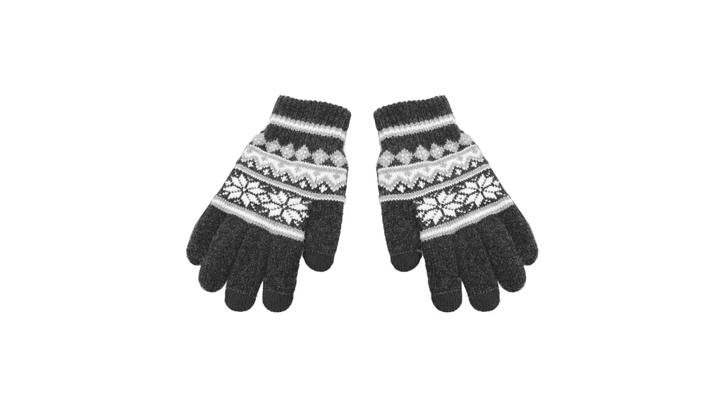 [GOODCHI] 手袋 防寒グローブ ニット 毛糸 ノルディック柄 おしゃれ 人気 タッチパネ スマホ手袋指先 秋冬用 防寒 通勤 運動 メンズ レディース 男女兼用 ニット手袋 (01ダークグレー)