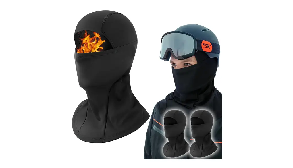 [Goreson] バラクラバ ネックウォーマー 冬用 防寒 目出し帽 裏起毛 防風 保温 息苦しくない 伸縮性 暖かい フェイスマスク バイク 自転車 スキー スノーボード 登山 スポーツ アウトドア 男女兼用 2枚