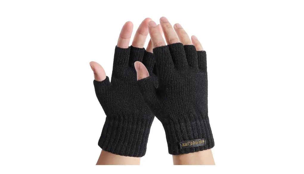 [ハミスト] 手袋 指なしメンズ手袋 半指手袋 ニット手袋 防寒 厚手 裏起毛 スマホ対応 パソコン ゲーミング ゲーム 運転 作業用 ランニング 自転車 キャンプ アウトドア