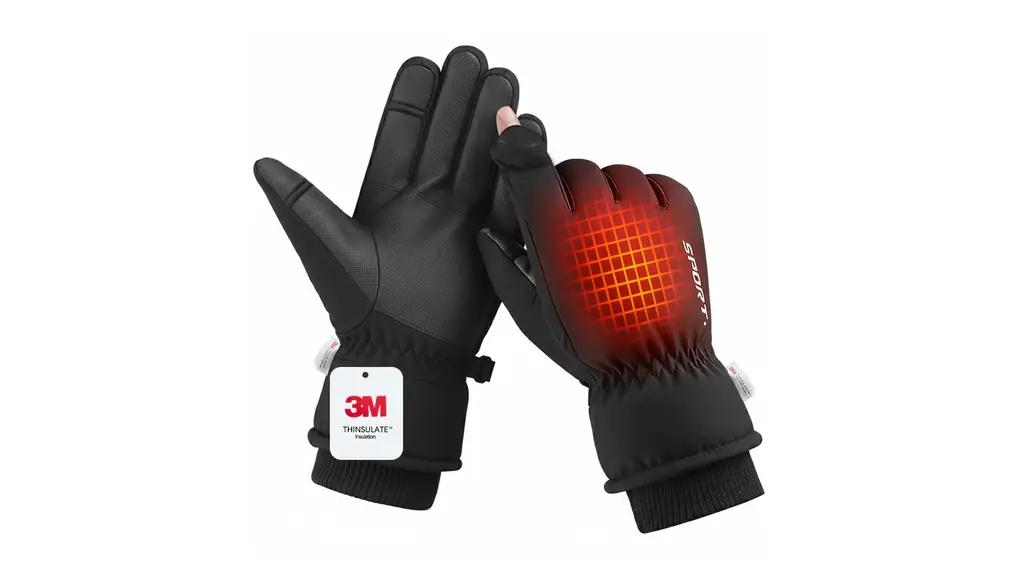 防寒手袋 手袋 アウトドアグローブ 【2025モデル2本指出し+あったか裏起毛+スマホ対応】 防寒グローブ 厚手 防水 防風 滑り止め バイク用 スキー スノーボード 登山 自転車 紛失 冬用グローブ 通勤 通学 男女兼用 ブラック