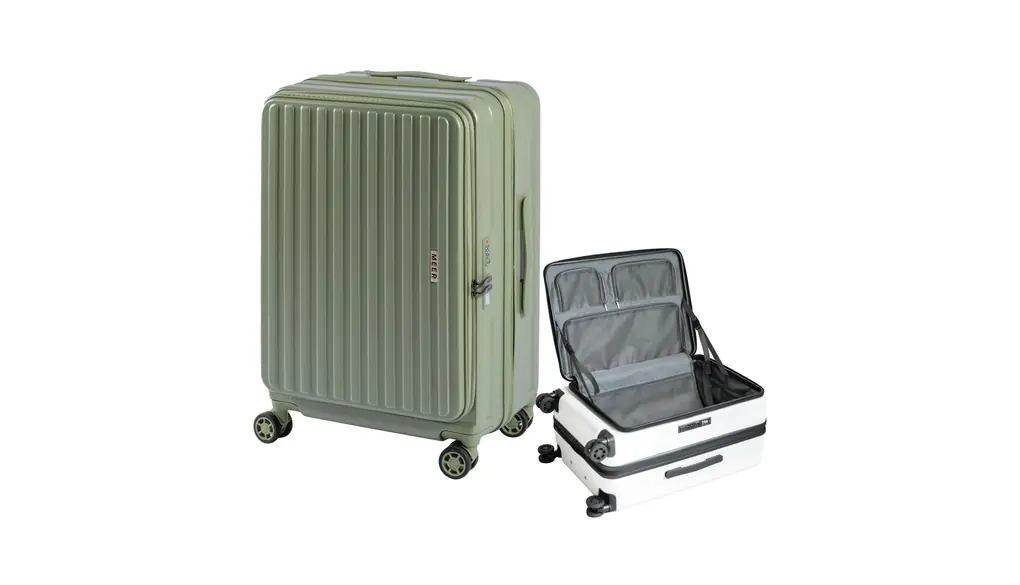 [hidemasa] 片開き スーツケース キャリーケース 容量拡張機能 片開き 耐衝撃 超軽量 Lサイズ 大容量 116L USBポート カップホルダー フック機能付き ファスナータイプ 多収納ポケット 360度回転 静音 軽量設計 ダブルキャスター 旅行 出張 ビジネス hd2-sc703-28-gn 【キャリーケース 拡張機能】