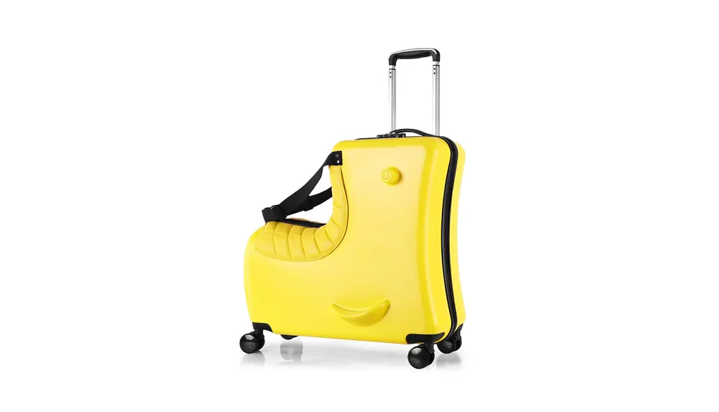 [Homraku] 子供用スーツケース乗れる キッズキャリーケース トランク ダイヤルロック式 ダブルキャスターで静音 安心素材 子供の遊び心に満足 旅行・遠足・帰省に便利 座れる木馬形 64.5L大容量 最大積載重量35kgまで 座布団付き（イエロー・マット仕上げ）