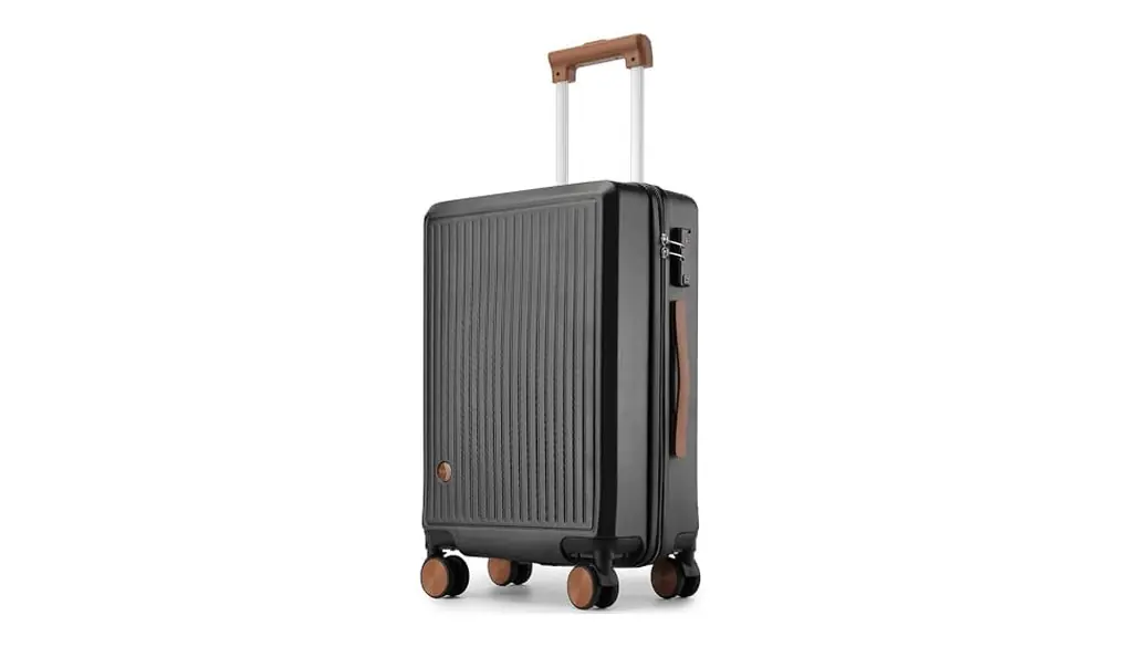 [Hulsin] キャリーケース スーツケース 機内持ち込み可 軽量 静音 おしゃれ バッグ TSAロック付き 旅行用 大容量 キャリーバッグ (ブラック, 20 インチ)