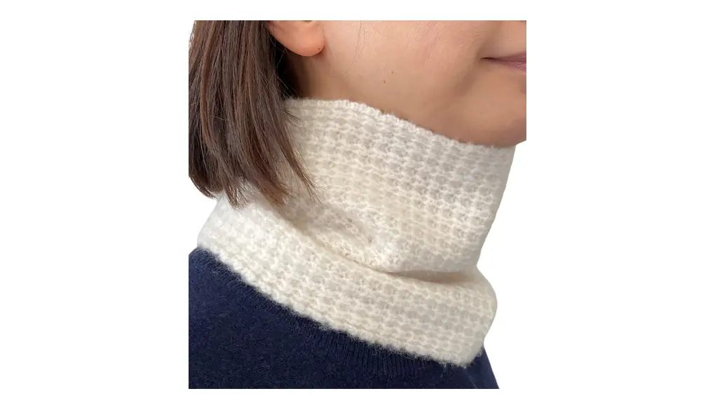 [I.P.P] ネックウォーマー メンズ カシミヤ 100% (無地 ワッフル編み) 男性用 マフラー スヌード プレゼント エアふわ