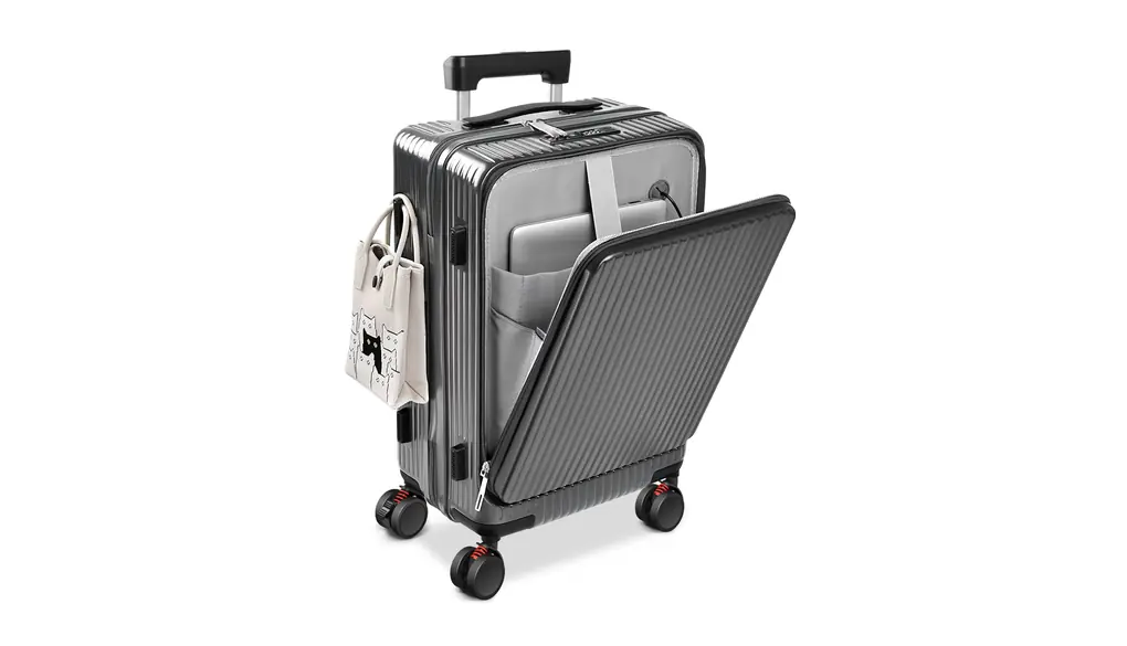 [JOLISTAR] スーツケース キャリーケース キャリーバッグ フロントオープン 機内持込 ABS+PC 耐衝撃 大容量 大型 超軽量 静音 USBポート カップホルダー 荷物フック ダブルキャスター ストッパー付き 360度回転 ブレーキ機能 スマホスタンド TSAローク ファスナータイプ おしゃれ 旅行 ビジネス 出張 修学 泊まる 入院