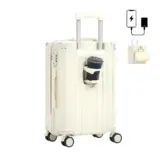 【JOYME スーツケース 38L】USBポート×静音キャスターで旅が変わる！ミルクホワイトが映える機内持ち込みモデル