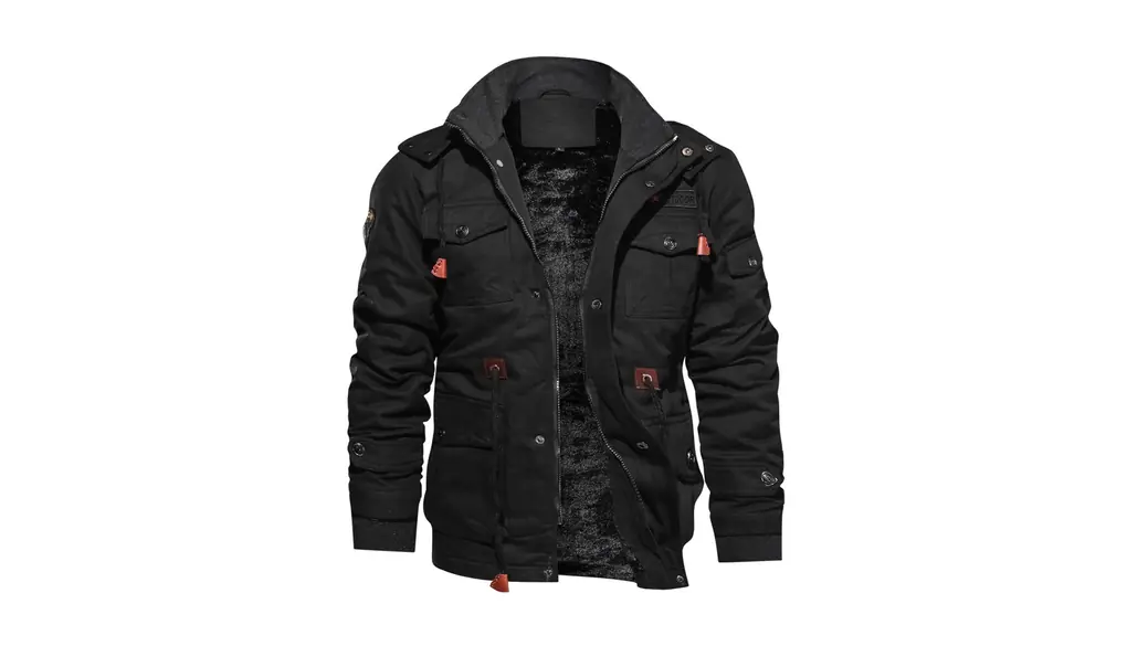 [KEFITEVD] ジャケット メンズ 裏起毛 ジャンパー 厚手 防寒着 作業着 冬 ボアジャケット バイク 裏ボア 秋服 ブルゾン 大きいサイズ ミリタリー アウトド カーゴ モッズコート フード付き