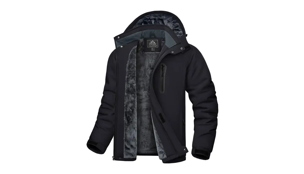 [KEFITEVD] マウンテンパーカー メンズ 冬 防風 防寒 裏ボアジャケット 防撥水 ウィンドブレーカー アウトドア キャンプ 釣り スキーウェア フード取り外し可能