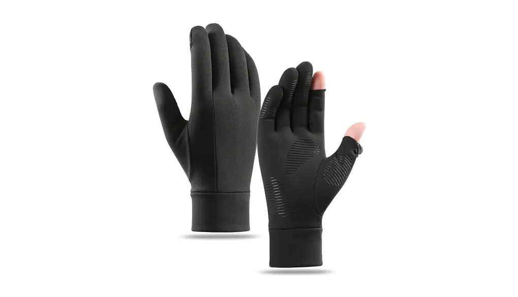 [KELEVO] ランニンググローブ 【2本指出し設計】 防寒手袋 フィッシンググローブ 手袋 メンズ スマホ対応 保温 防風 防水 グリップ感 滑り止め加工 高弾力 スポーツ 釣り バイク ジョギング サイクリング 通勤 通学